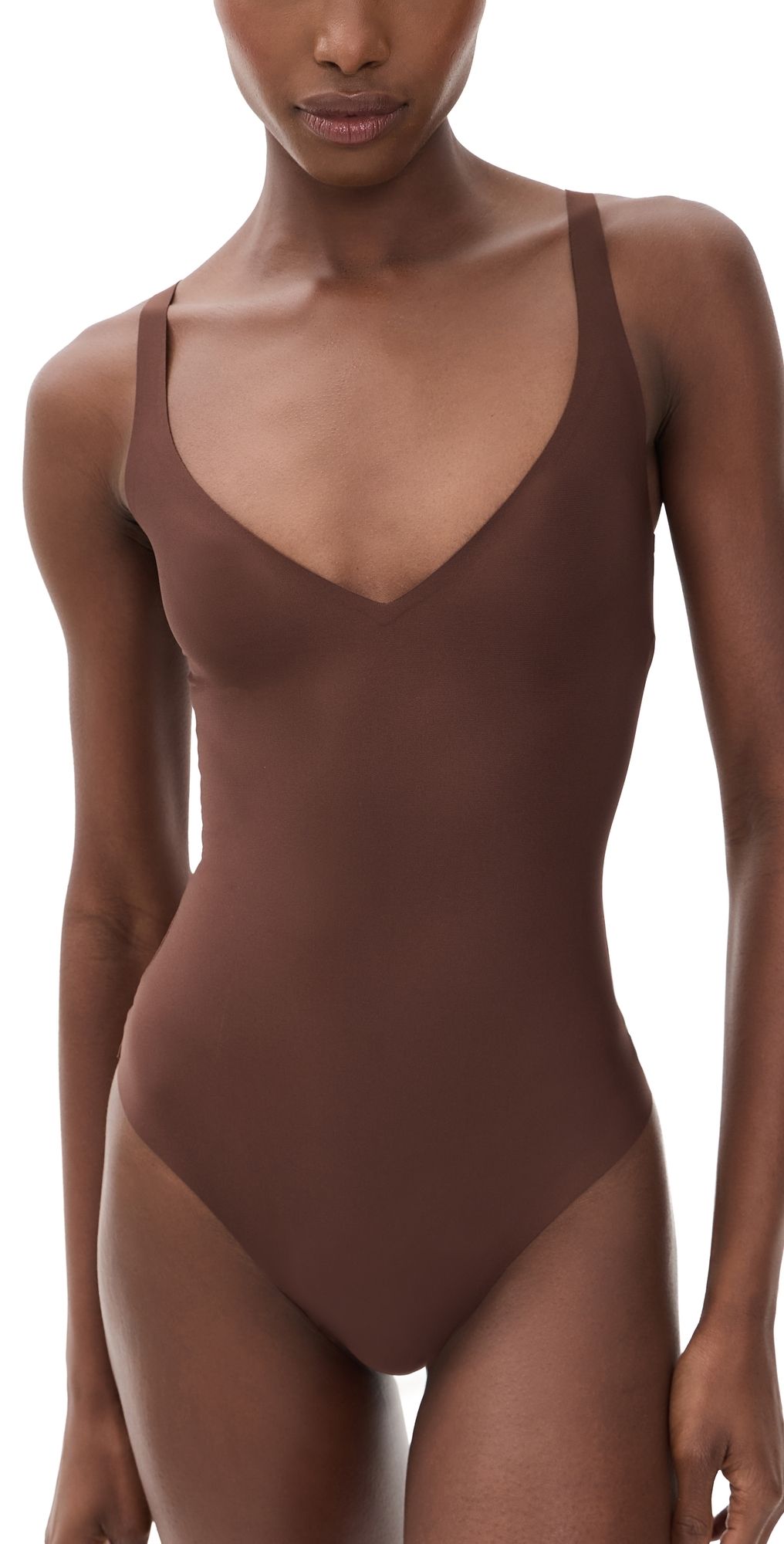 SKIMS Plunge Thong Bodysuit Cocoa XS