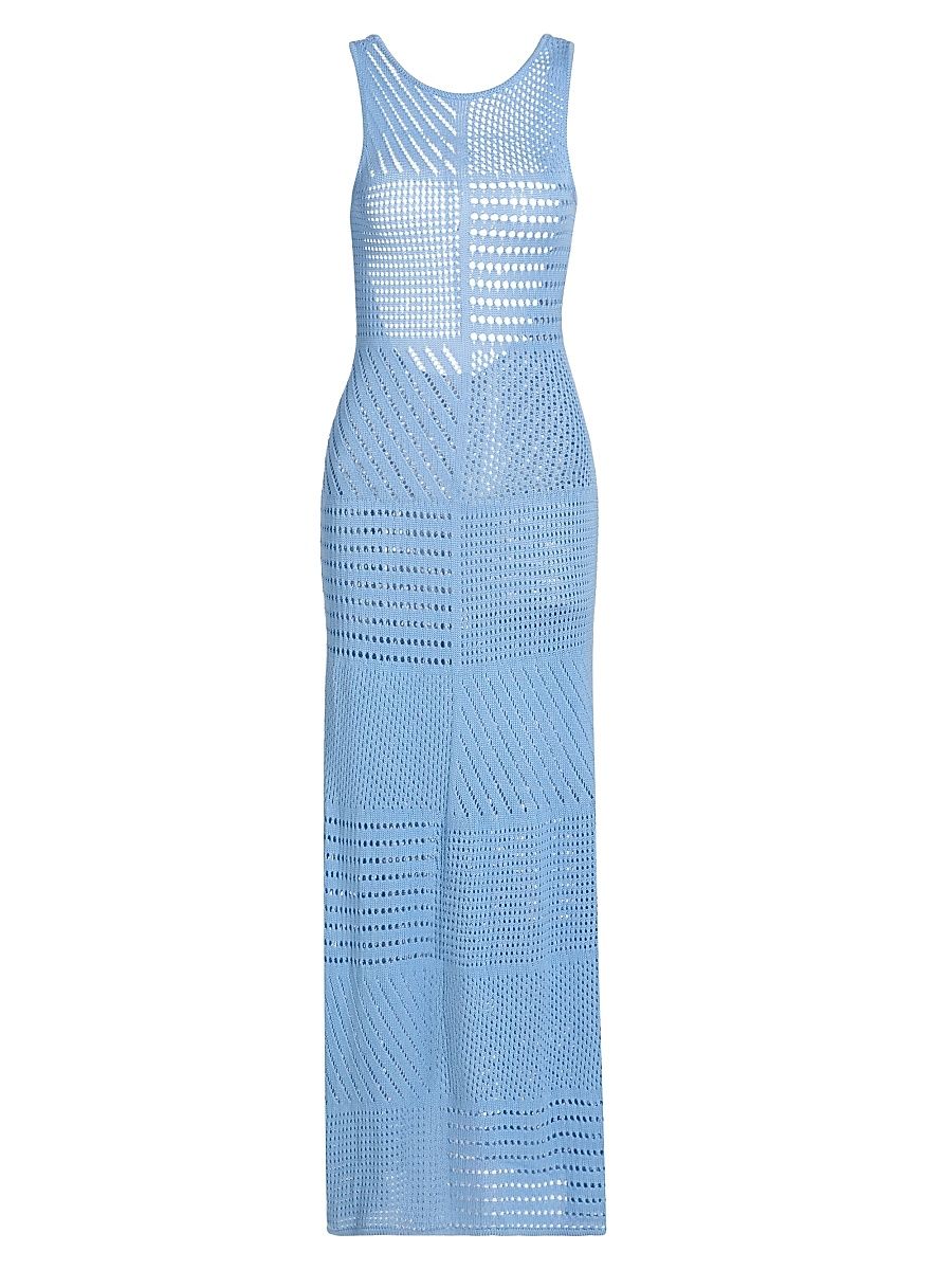 Women's The Morenzo Knit Cover-Up Maxi Dress - Blue Lagoon - Size Large