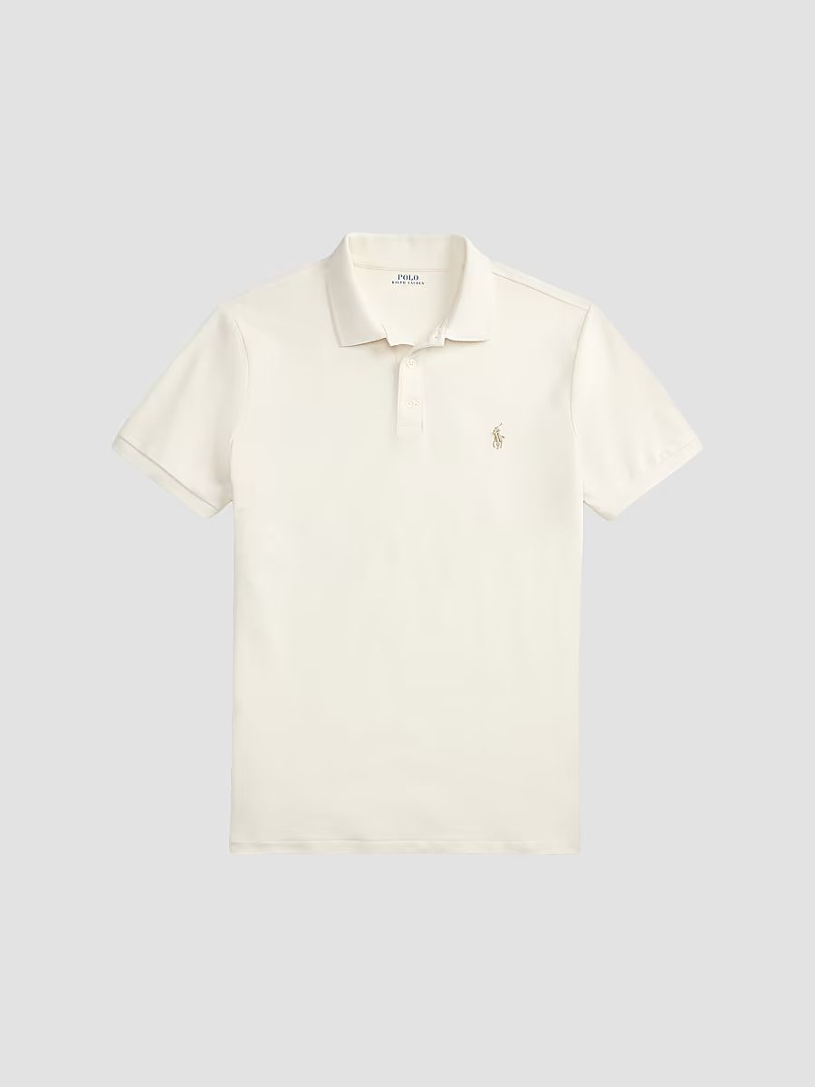 Men's Cotton Mesh Polo Shirt - Pale Cream - Size XXL