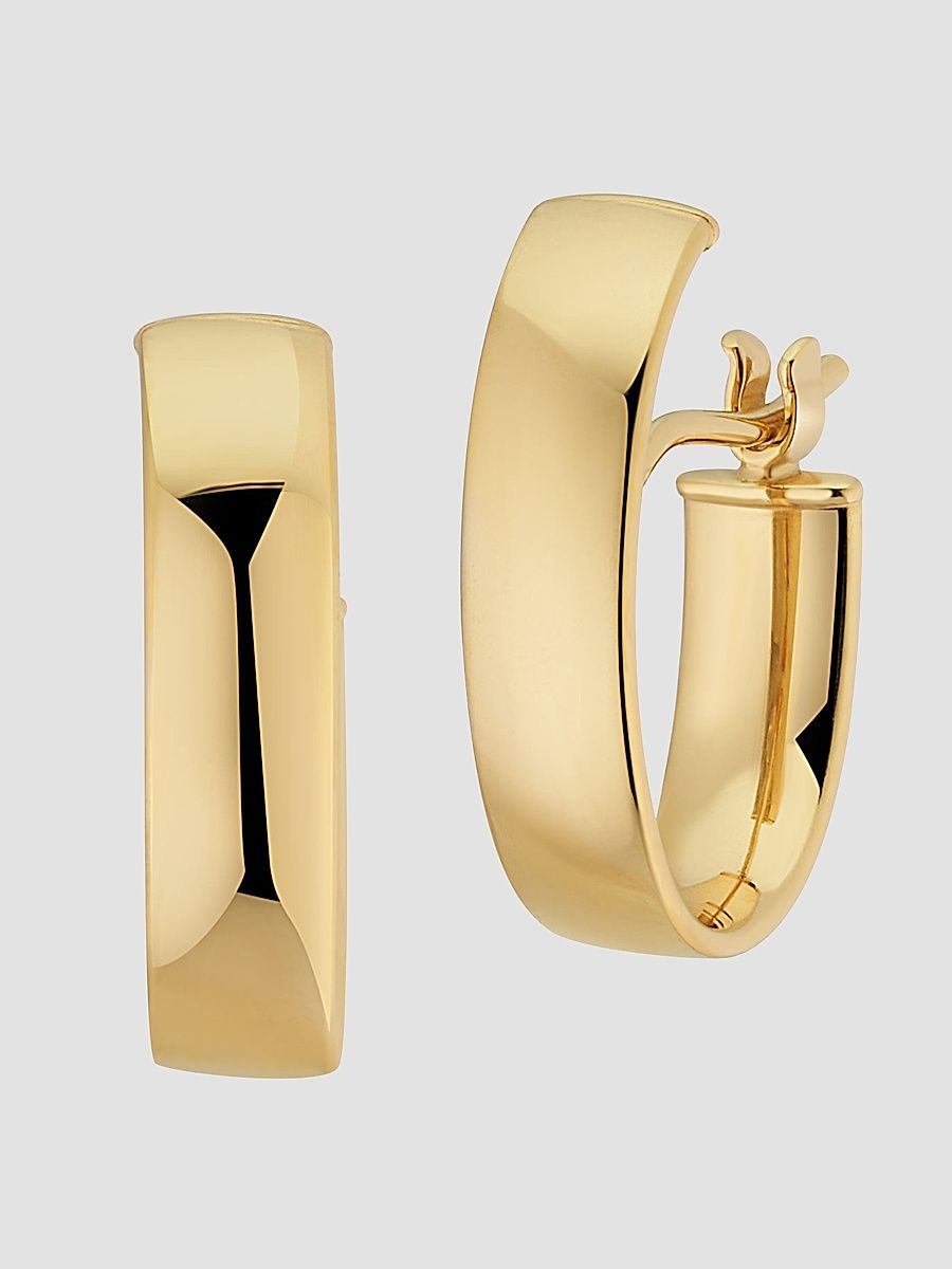 Women's 14K Yellow Gold Hug Me Hoops - Gold