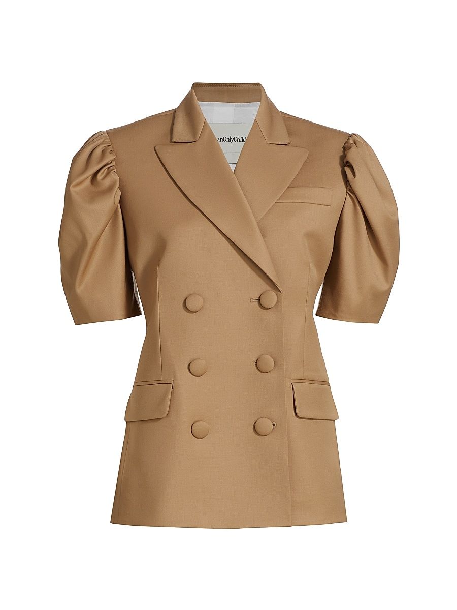 Women's Claremont Puff-Sleeve Blazer - Camel - Size 8
