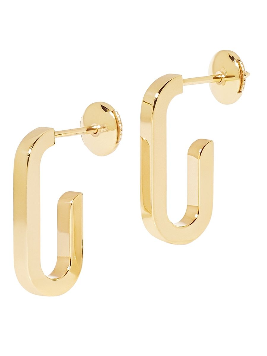 Women's Maillon 18K Yellow Gold Small Oval Hoop Earrings - Yellow Gold