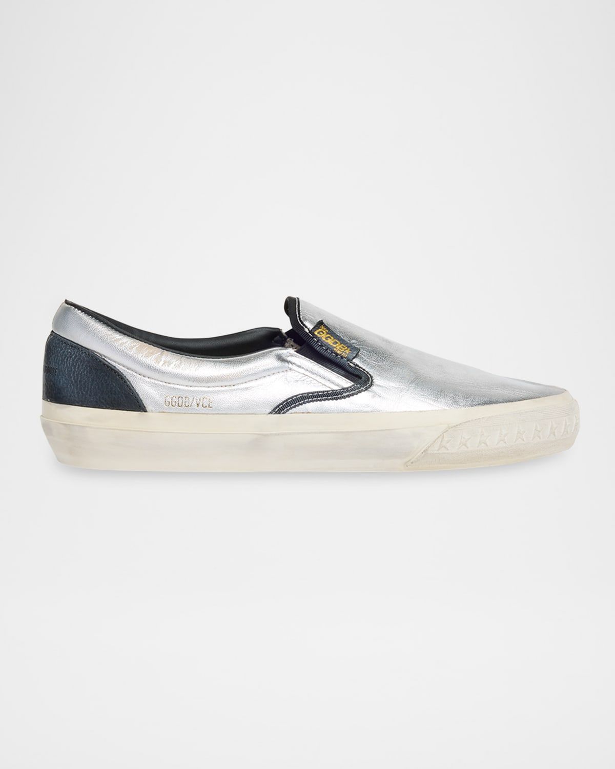 Men & apos;s Laminated Leather Slip-On Sneakers