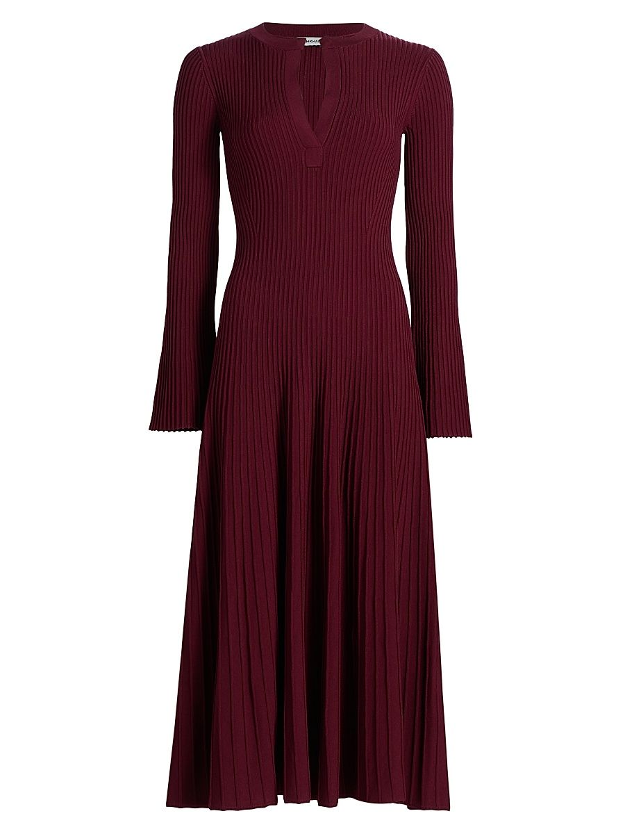 Women's Genna Rib-Knit Midi-Dress - Cranberry - Size XL