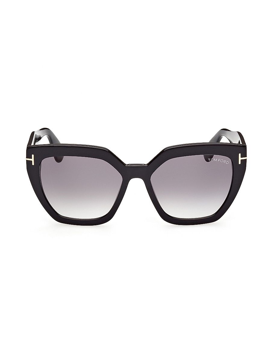 Women's Phoebe 56MM Square Sunglasses - Shiny Black