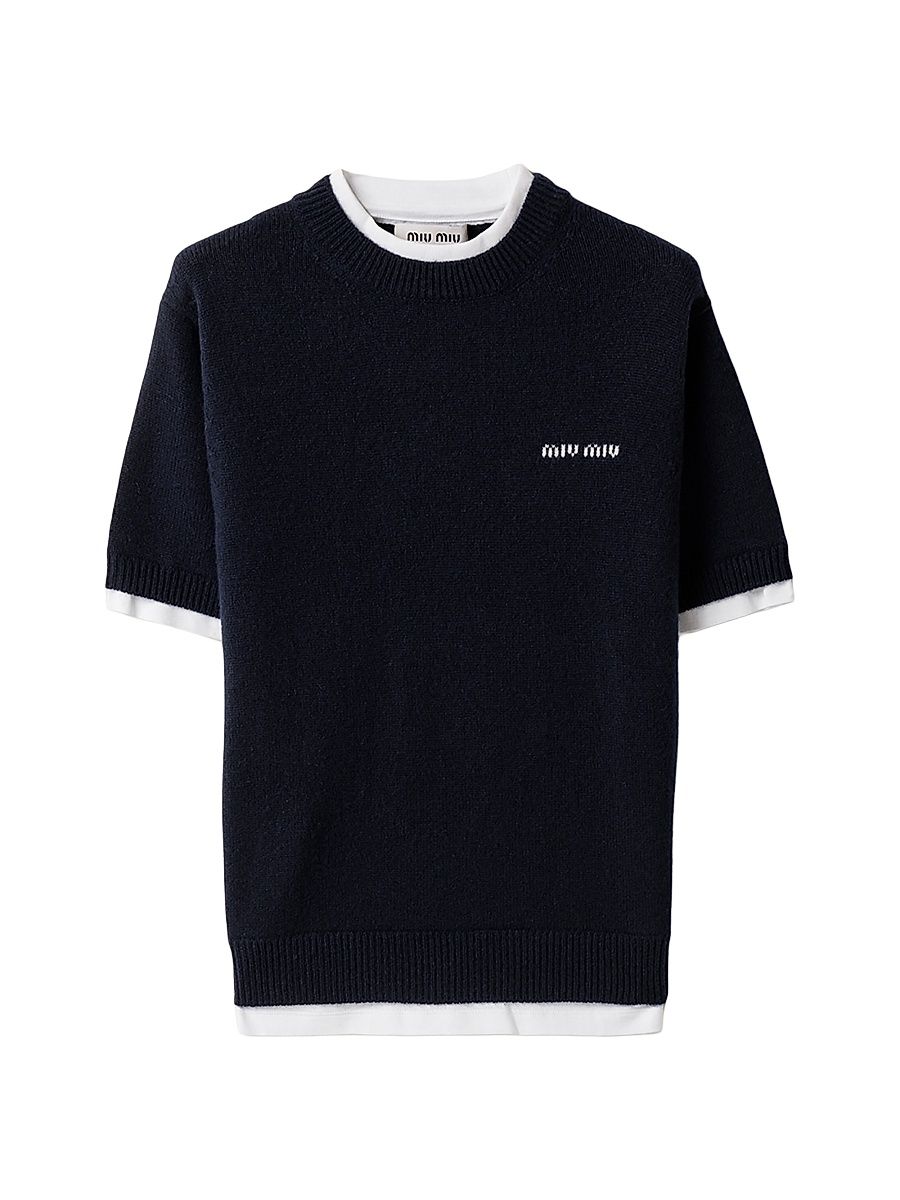 Women's Cashmere Crew-neck Sweater - Blue - Size 14