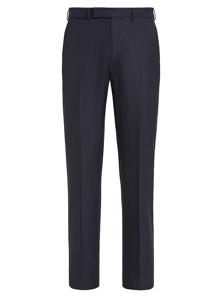 ZEGNA Men's 15Milmil15 Wool Pants - Navy Blue - Size 44