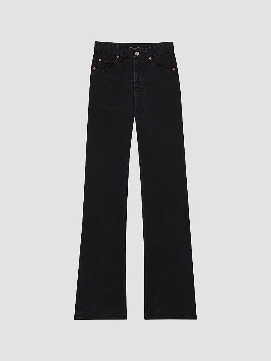 Saint Laurent Women's 70's High-Rise Jeans - Old Black - Size 32