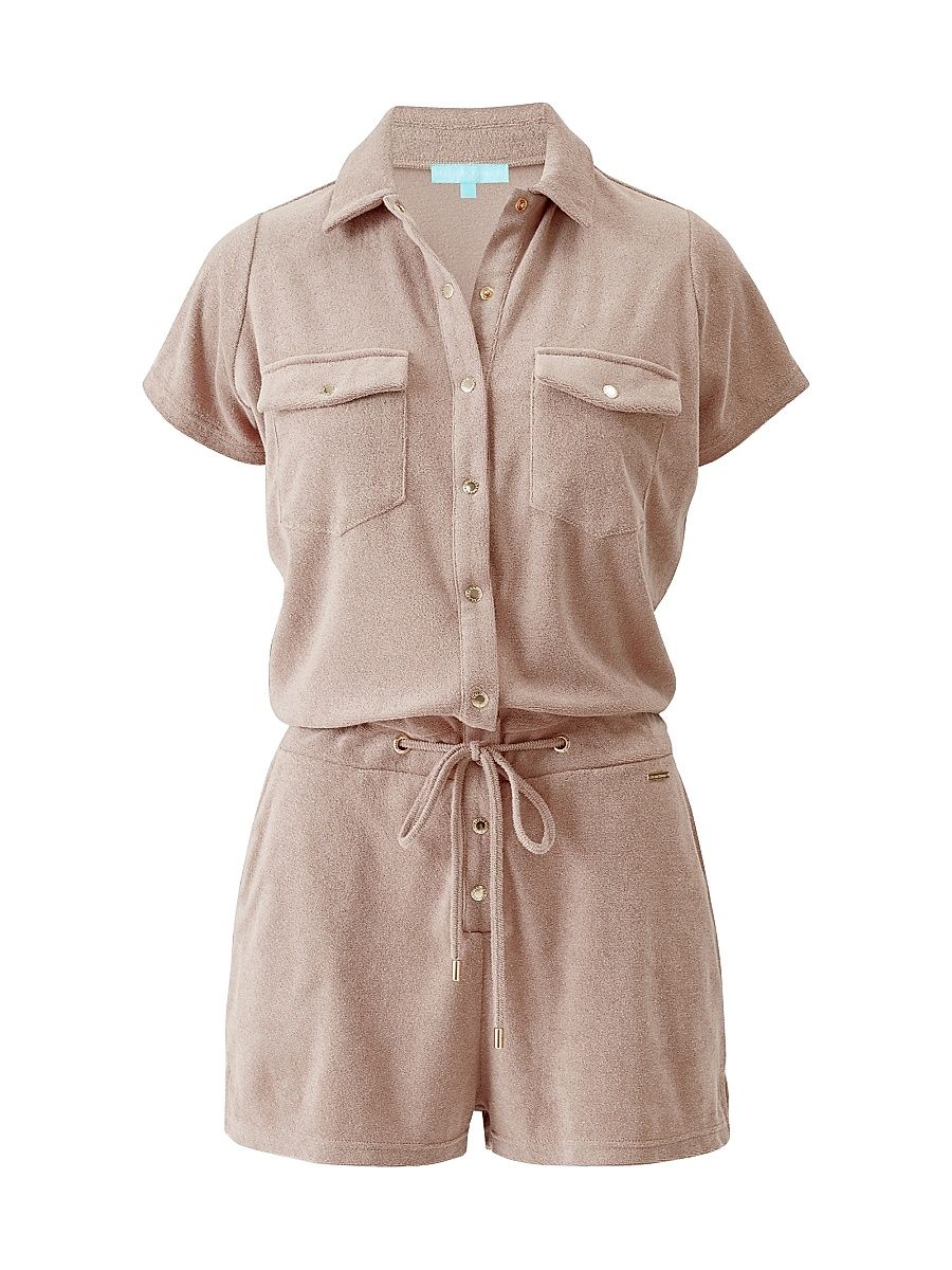 Women's Cheryl Terry Short-Sleeve Romper - Almond - Size Large