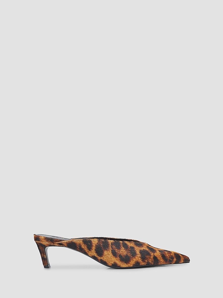 Women's Loren Mid 60MM Printed Calf Hair Mules - Animal Print - Size 11