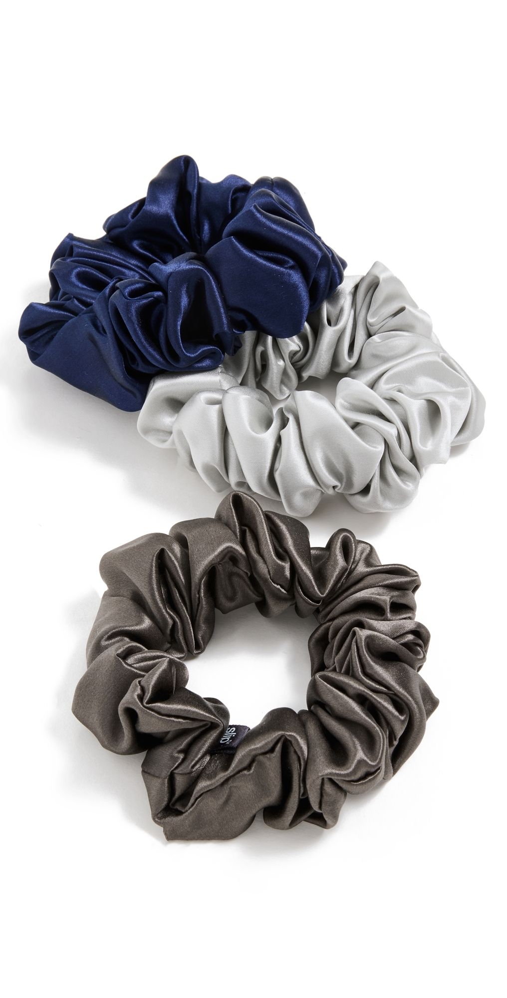 Slip Large Silk Scrunchie Set of 3 Midnight One Size