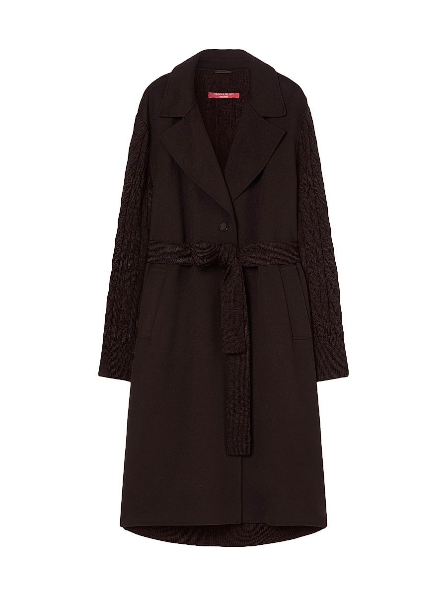 Women's Double Faced Wool Blend Coat - Chocolate - Size 20