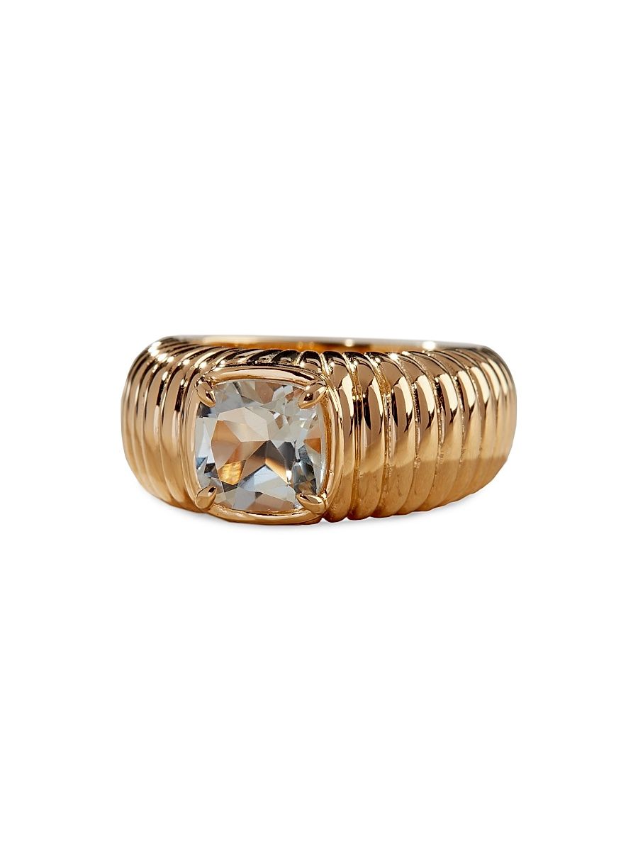 Women's The Elizabeth 18K-Gold-Plated & Green Amethyst Ring - Green Amethyst - Size 6