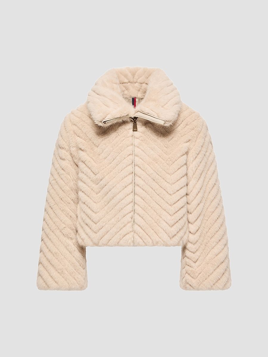 Little Girl's and Girl's Elra Jacket in Taffeta - Light Beige - Size 14