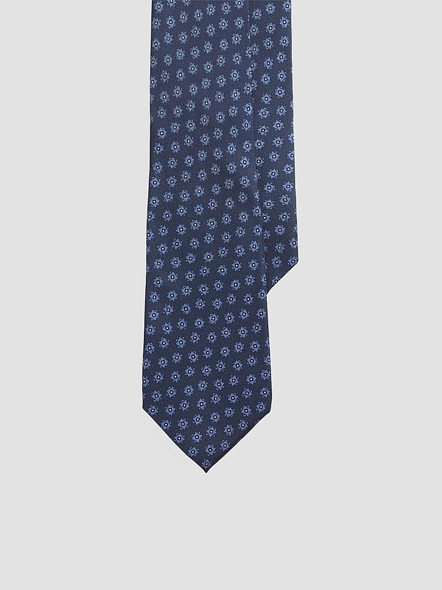 Men's Dot Square Deco Silk Tie - Navy Blue