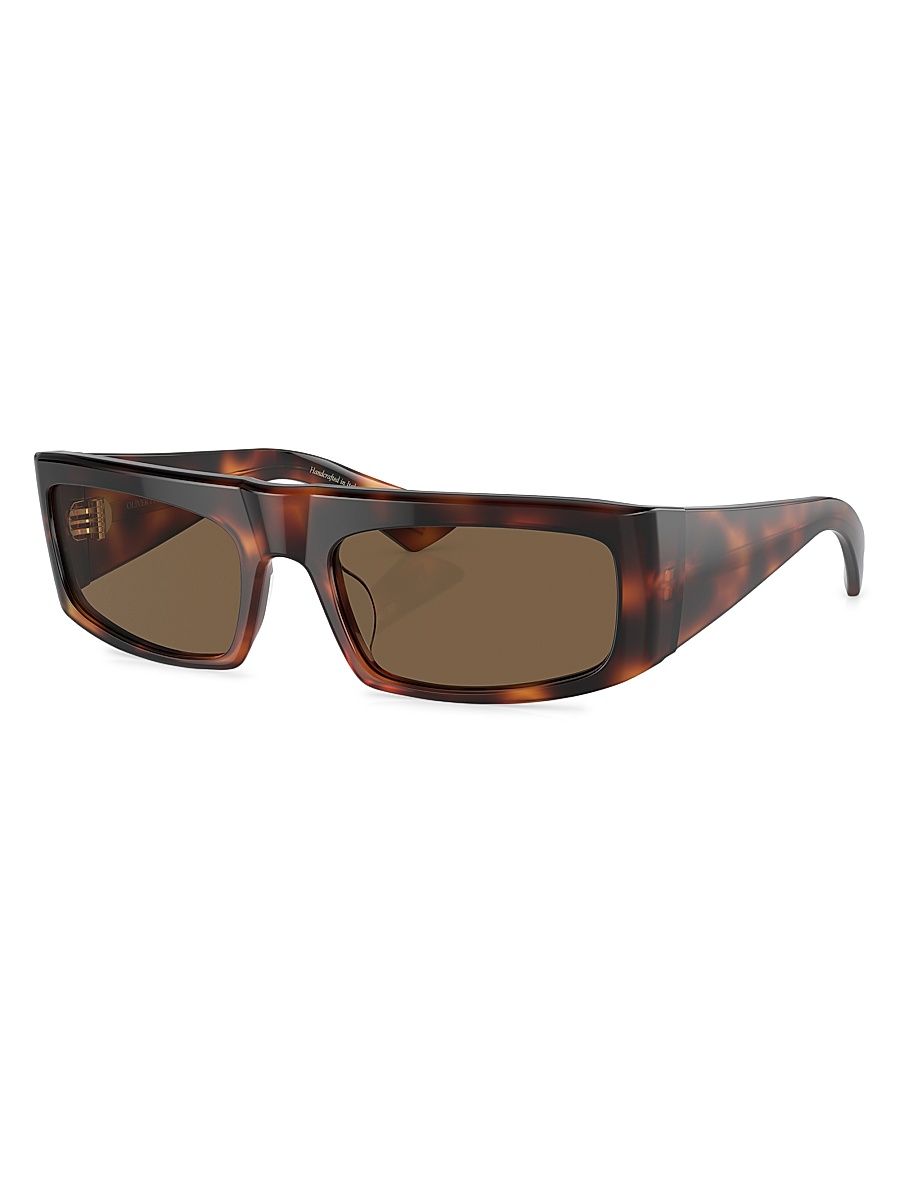 Women's 56MM Rectangular Sunglasses - Havana Brown