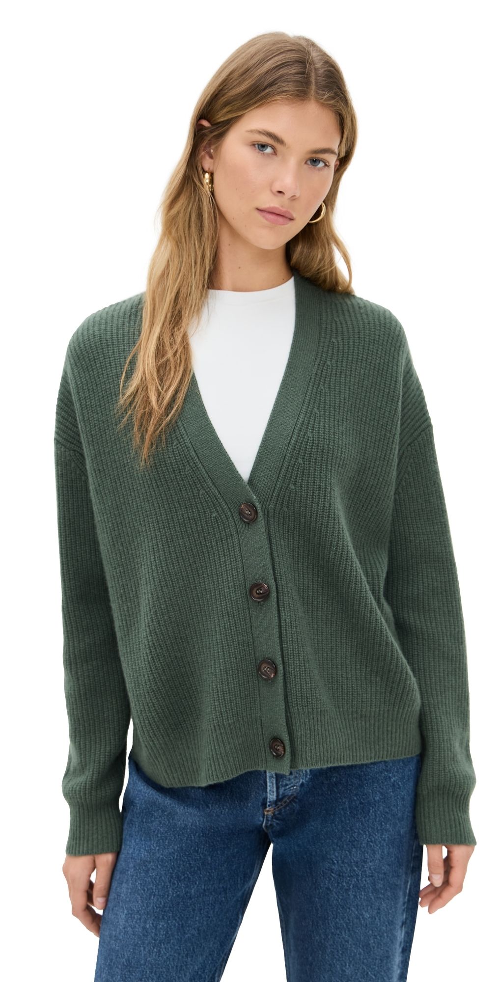 Jenni Kayne Cropped Cashmere Cocoon Cardigan Pine S