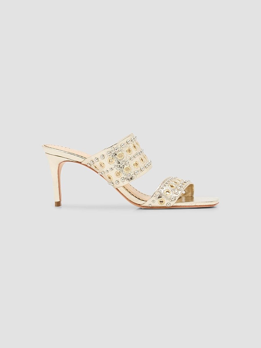 Women's Sutton Mixed Hardware 70MM Metallic Sandals - Light Gold - Size 11