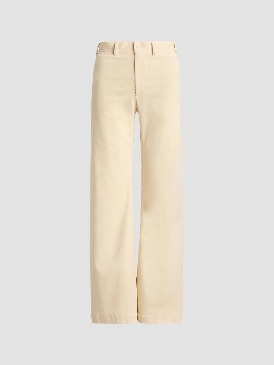 Polo Ralph Lauren Women's Beaton High-Rise Corduroy Flared Pants - Natural - Size 8