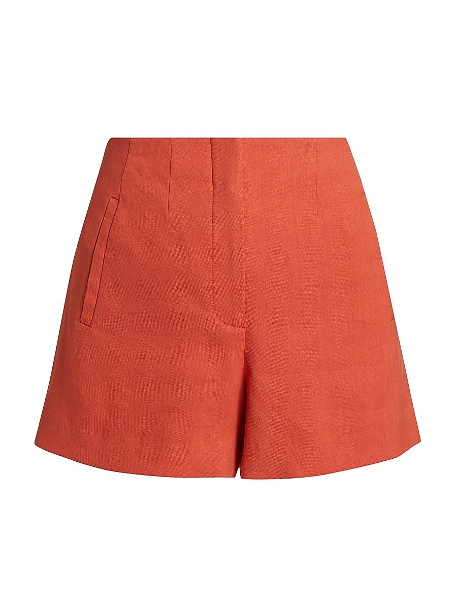 Women's Jazmin Linen-Blend Shorts - Persimmon - Size 12