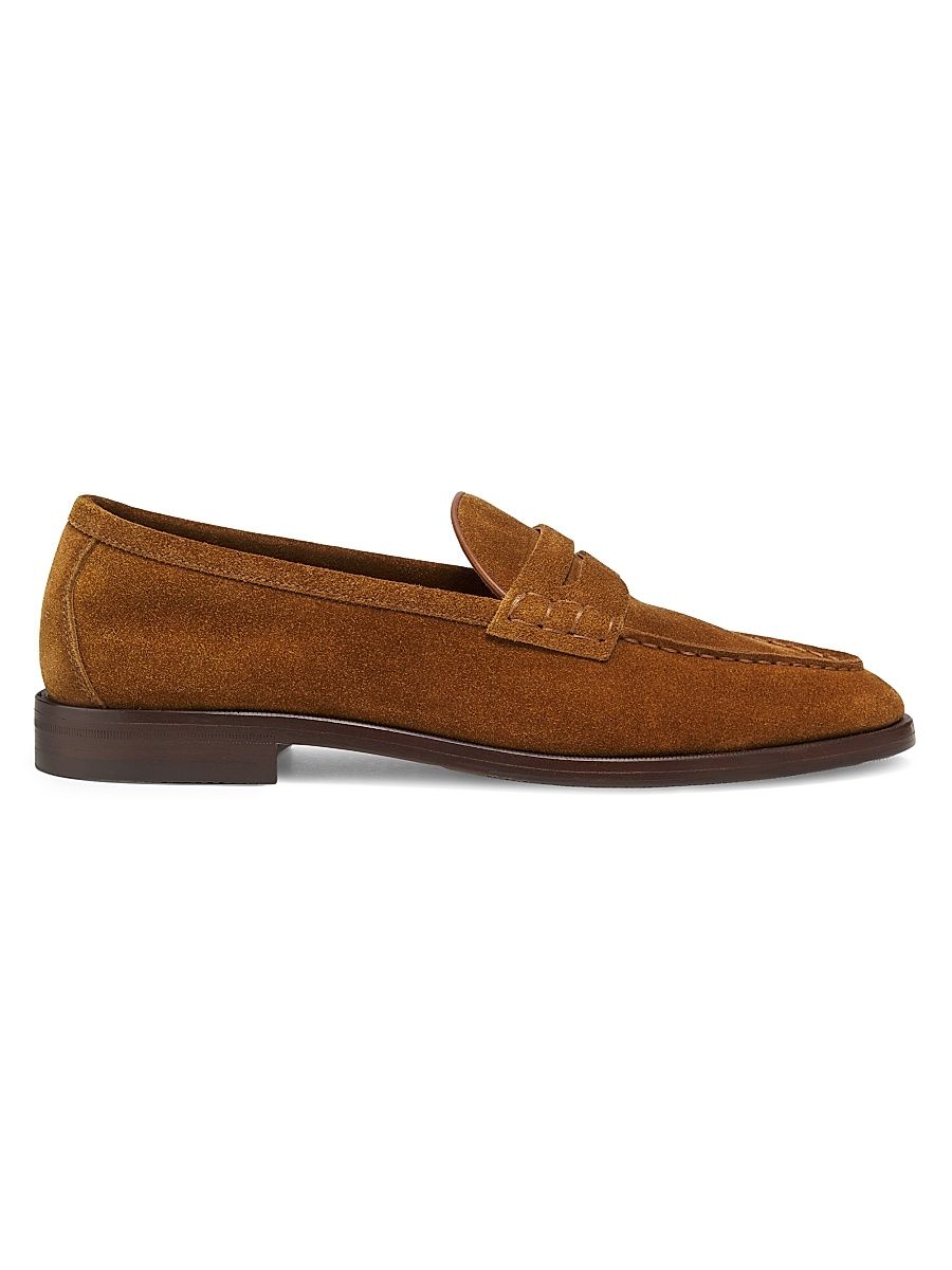 Men's Bolden Suede Penny Loafers - Cacao - Size 9.5
