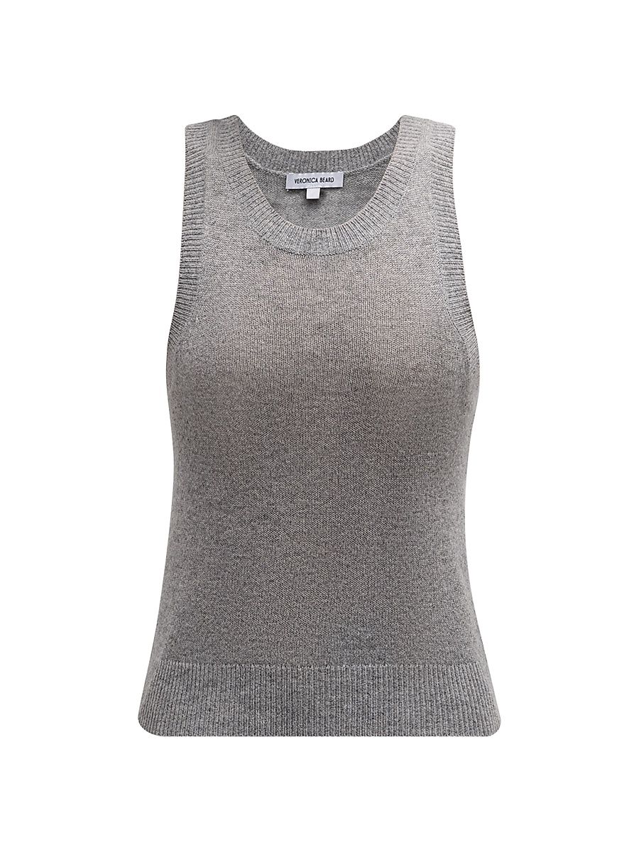 Women's Jerrel Cashmere Fitted Tank - Grey - Size XS