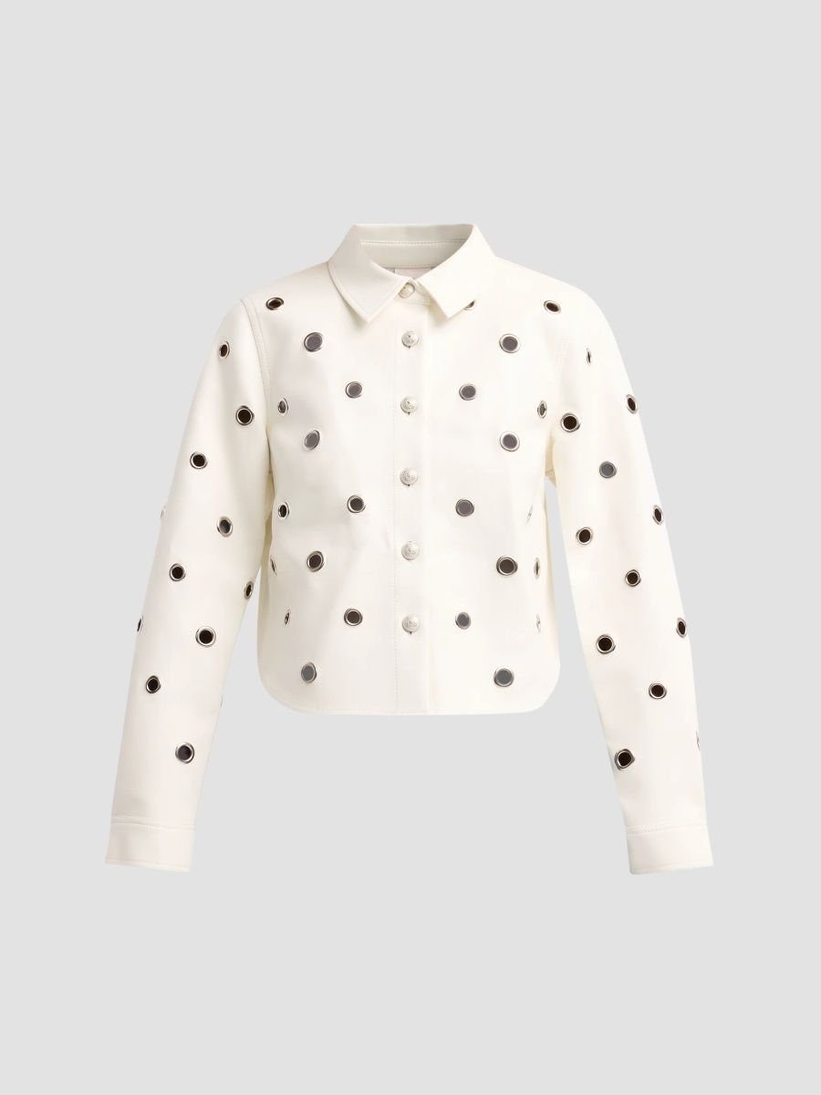 Women's Ramone Grommet Jacket - Ivory - Size XL