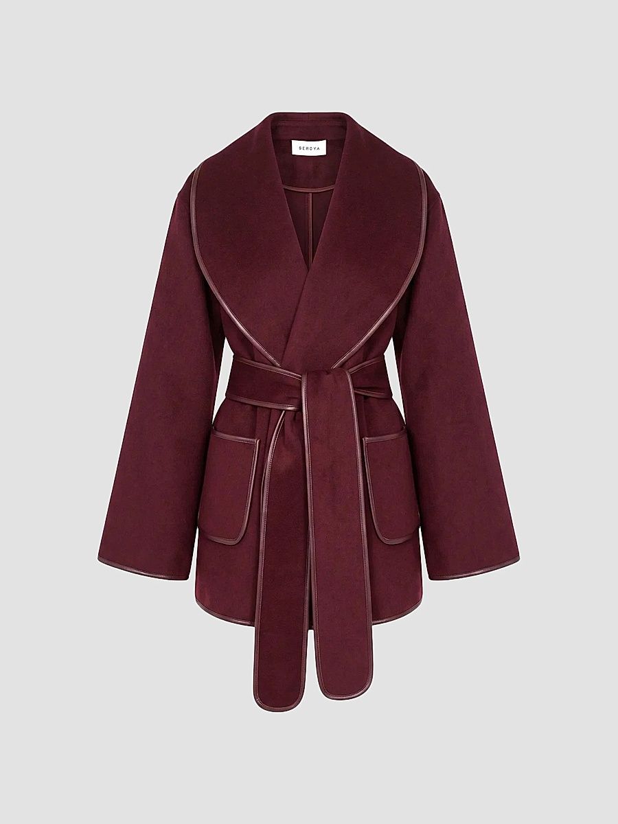 SEROYA Women's Dulcetta Wool-Blend Coat - Bordeaux - Size XL