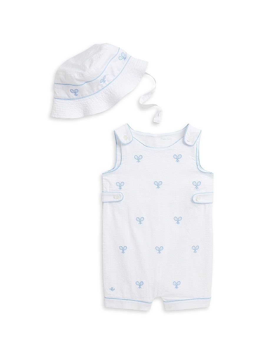 Baby Boy's Tennis Seersucker Set - White - Size 6 Months