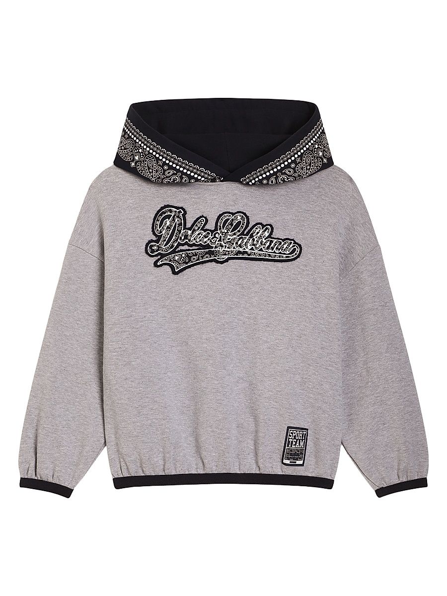 Little Boy's & Boy's Bandana Print Logo Hoodie - Variante Abbinata - Size 2