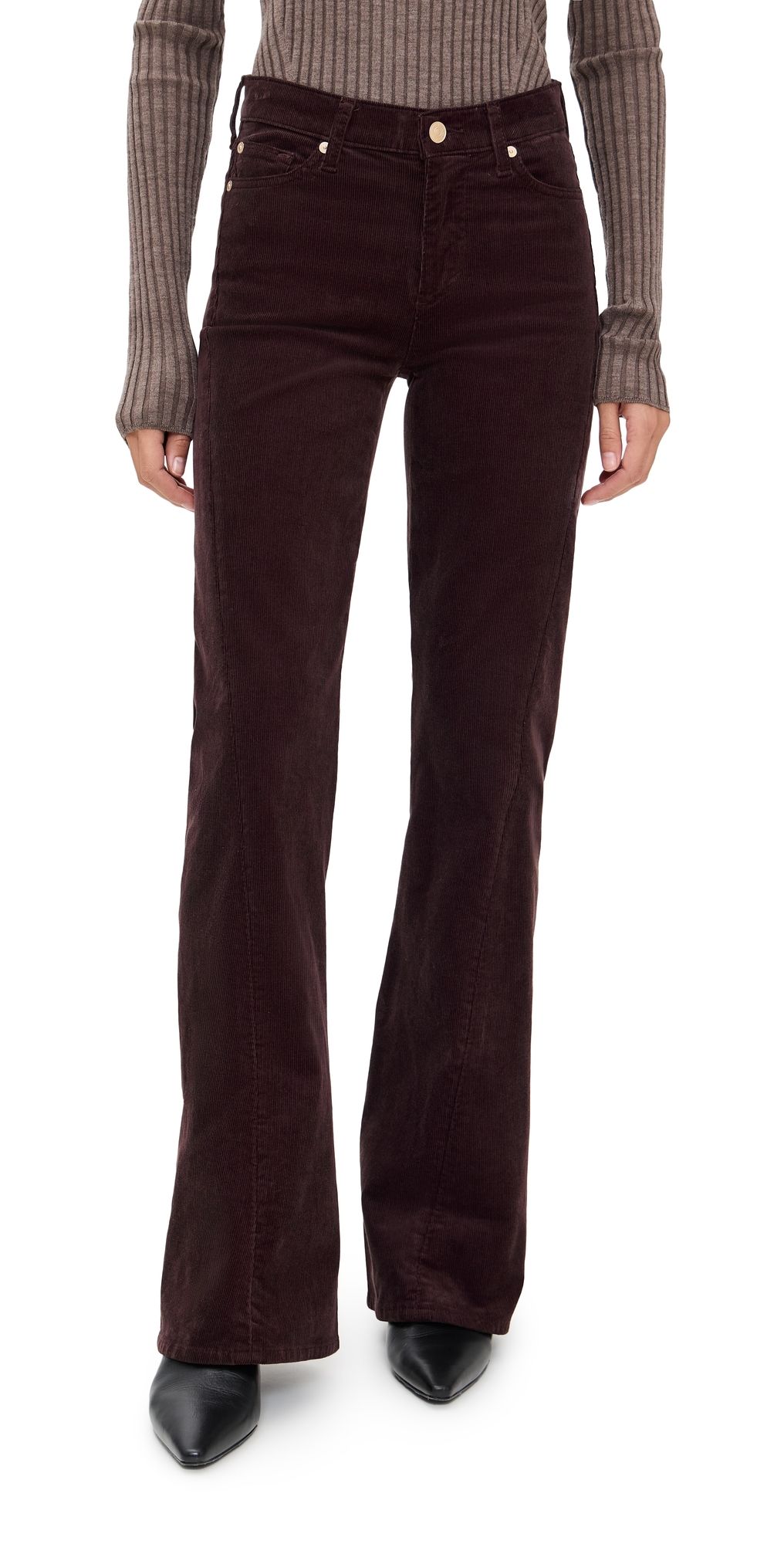 7 For All Mankind Twisted Dojo Tailorless Corduroy Pants Corduroy Coffee Bean 30