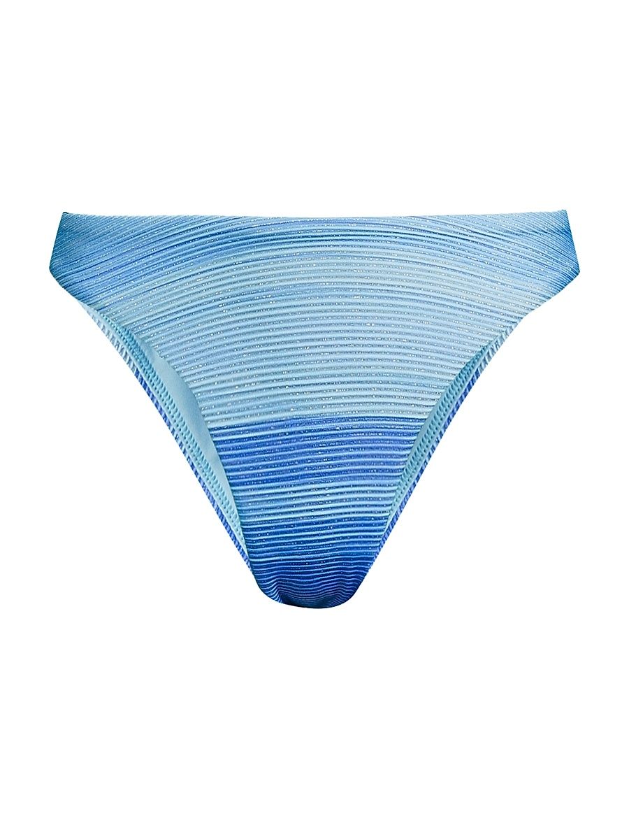 Women's Margot Sunset Stripe Bikini Bottom - Blue Multi - Size Large