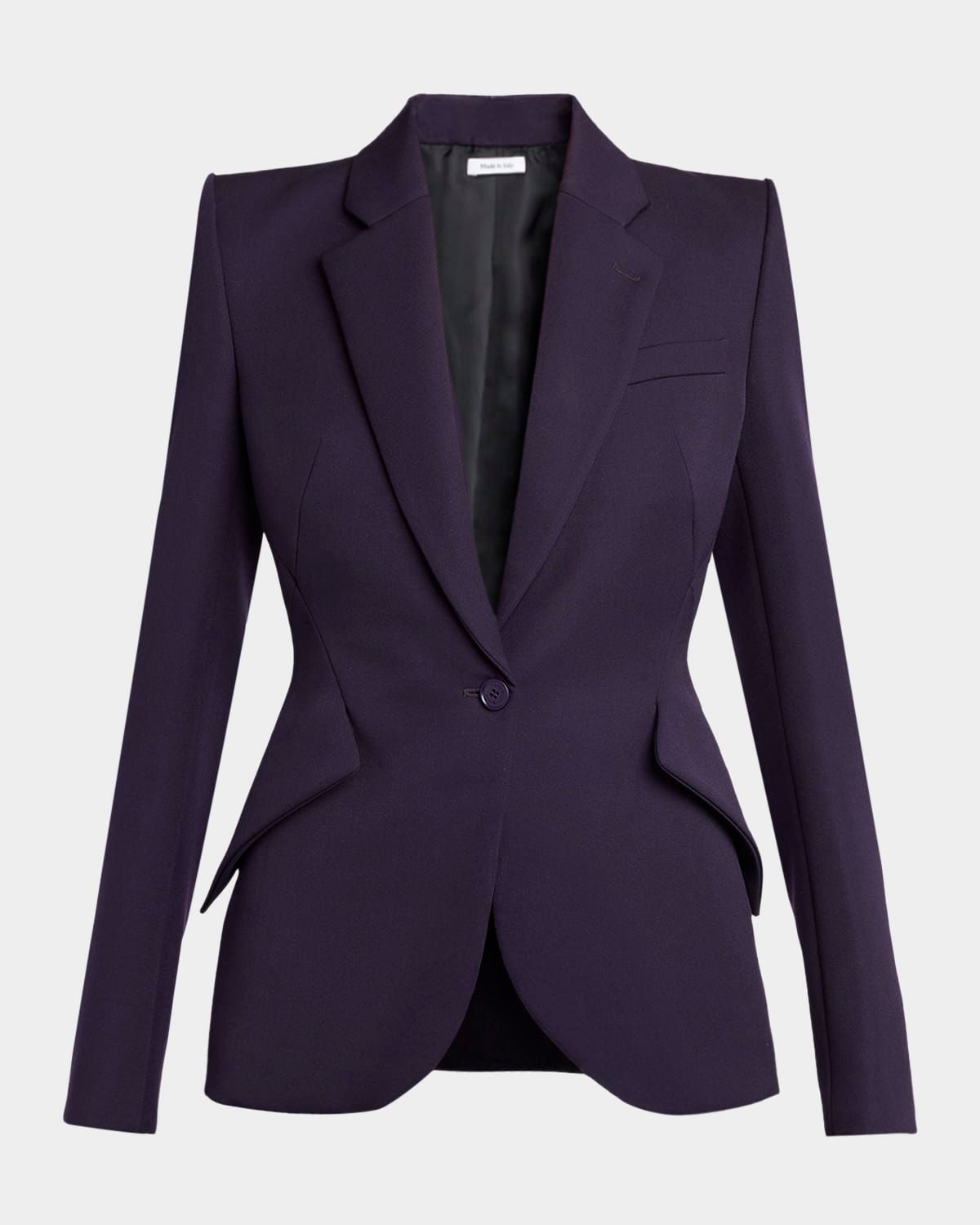 Grain De Poudre Wool Single-Breasted Blazer