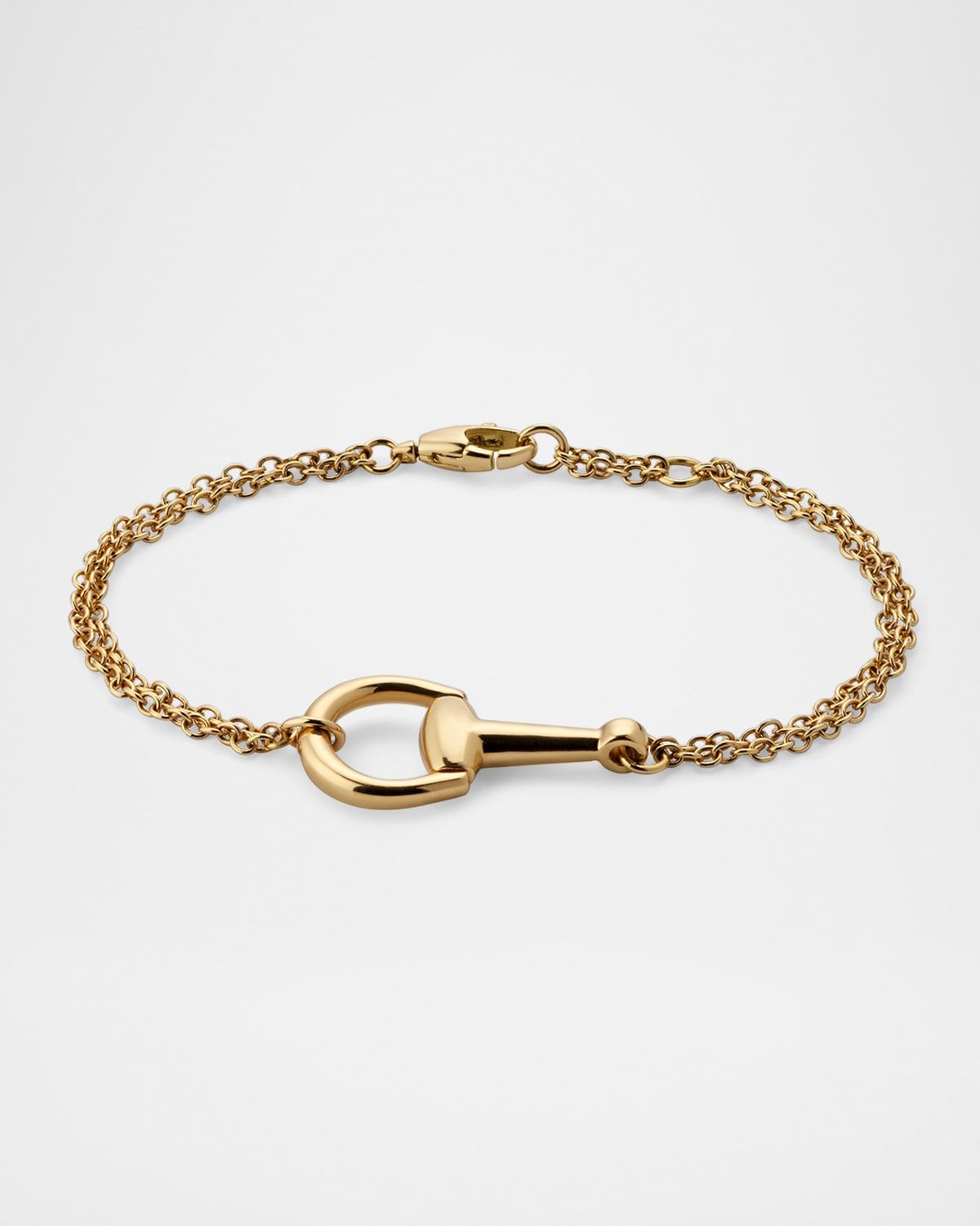 18K Yellow Gold Horsebit Chain Bracelet, Medium