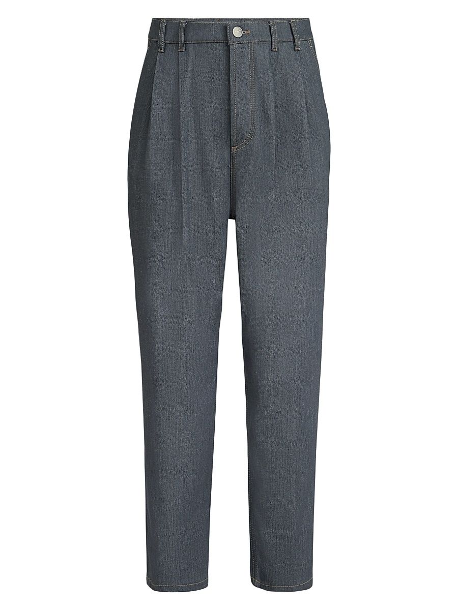 Men's Comfort Grayscale Denim Iconic Fit Five Pocket Trousers - Medium Grey - Size 34