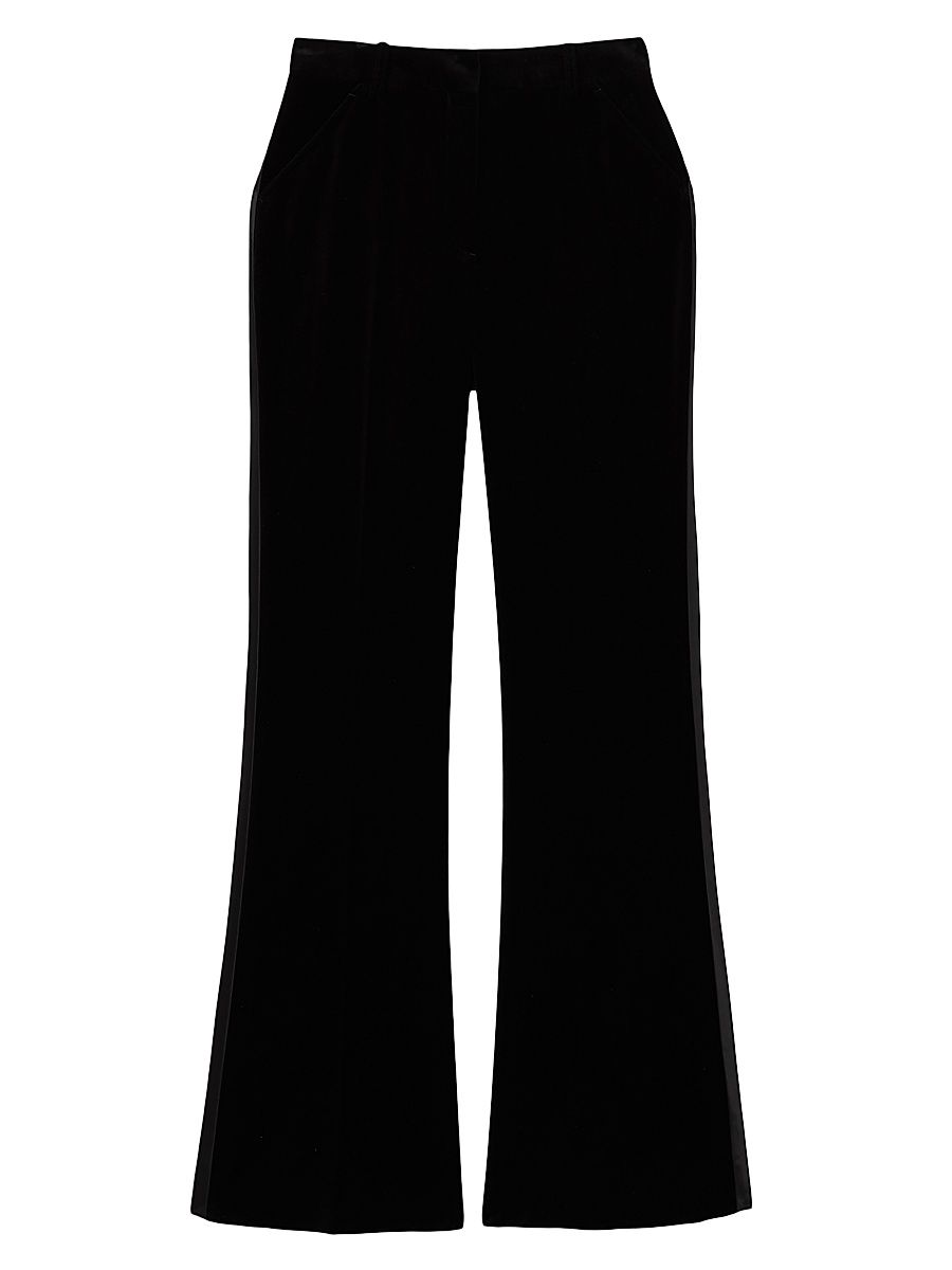 Women's Parisa Velvet Tuxedo Pants - Black - Size 10