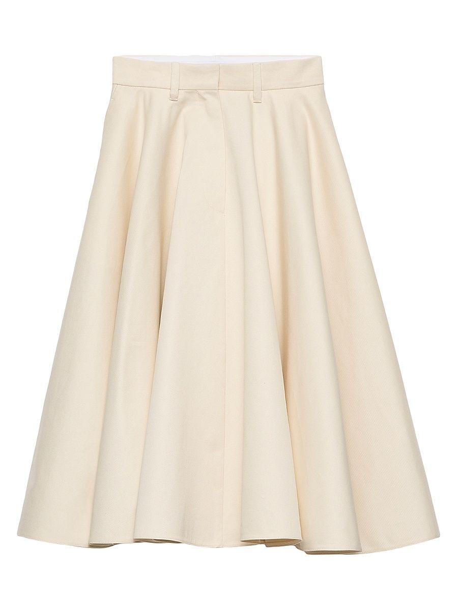 Women's Chino Midi-Skirt - Light Beige Khaki - Size 8