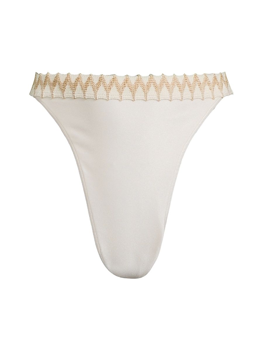 Women's Jute Bikini Bottom - Ivory - Size Medium