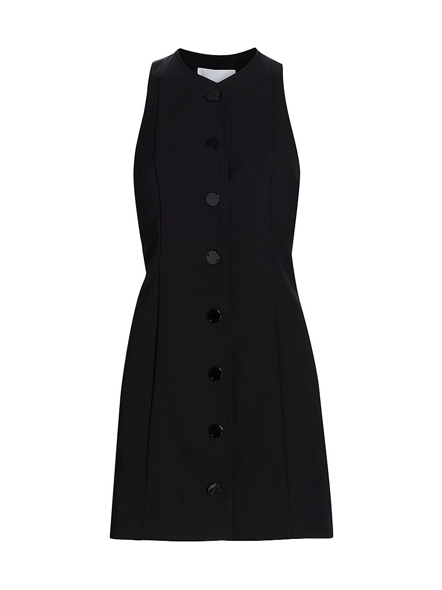 Women's Twill Suiting Vest Minidress - Black - Size 14
