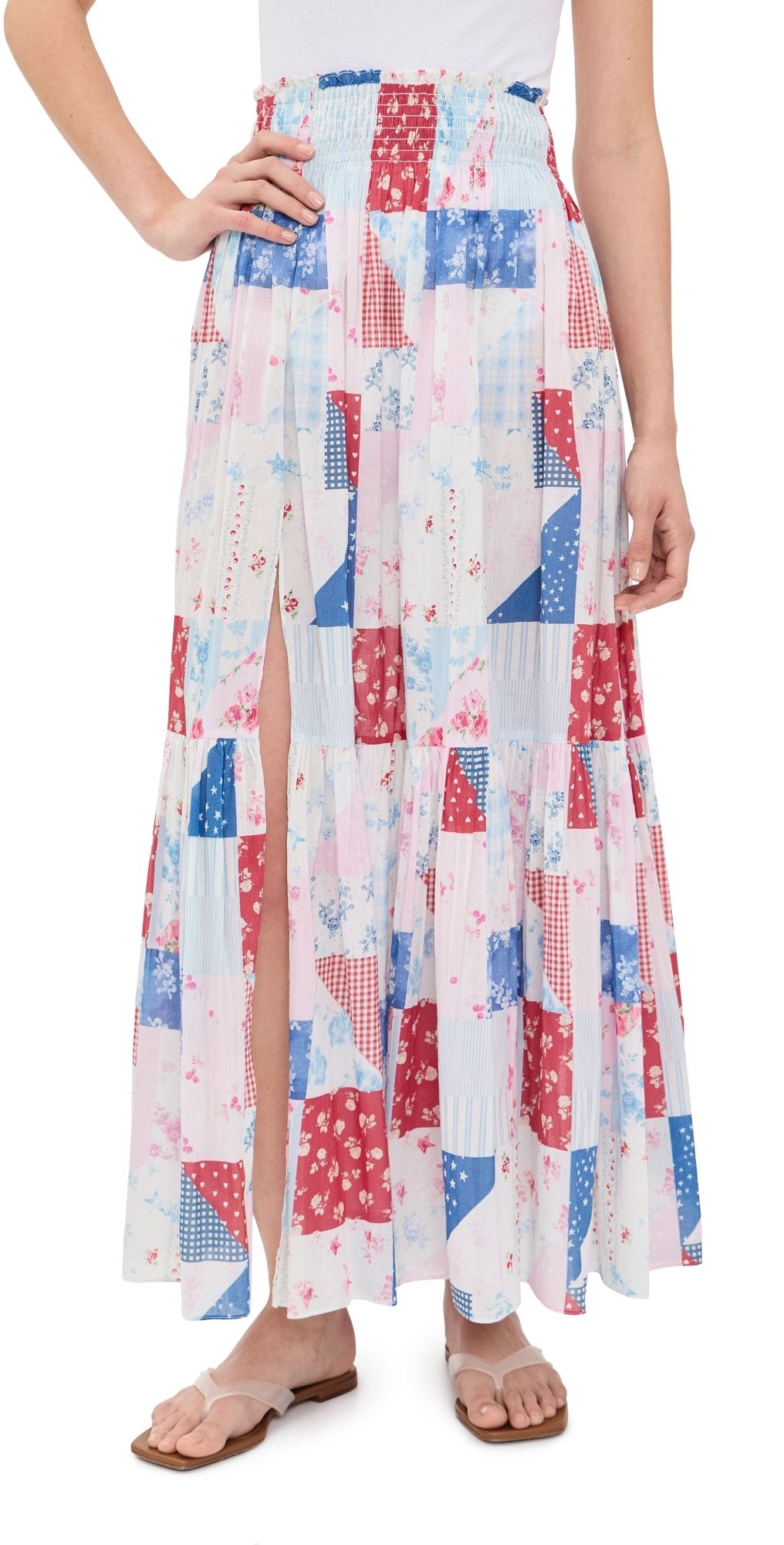 LoveShackFancy Umber Skirt BLUEBERRY SUNDAE XL