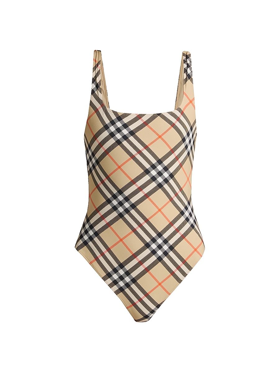 Women's Check One-Piece Swimsuit - Sand Ip Check - Size XS