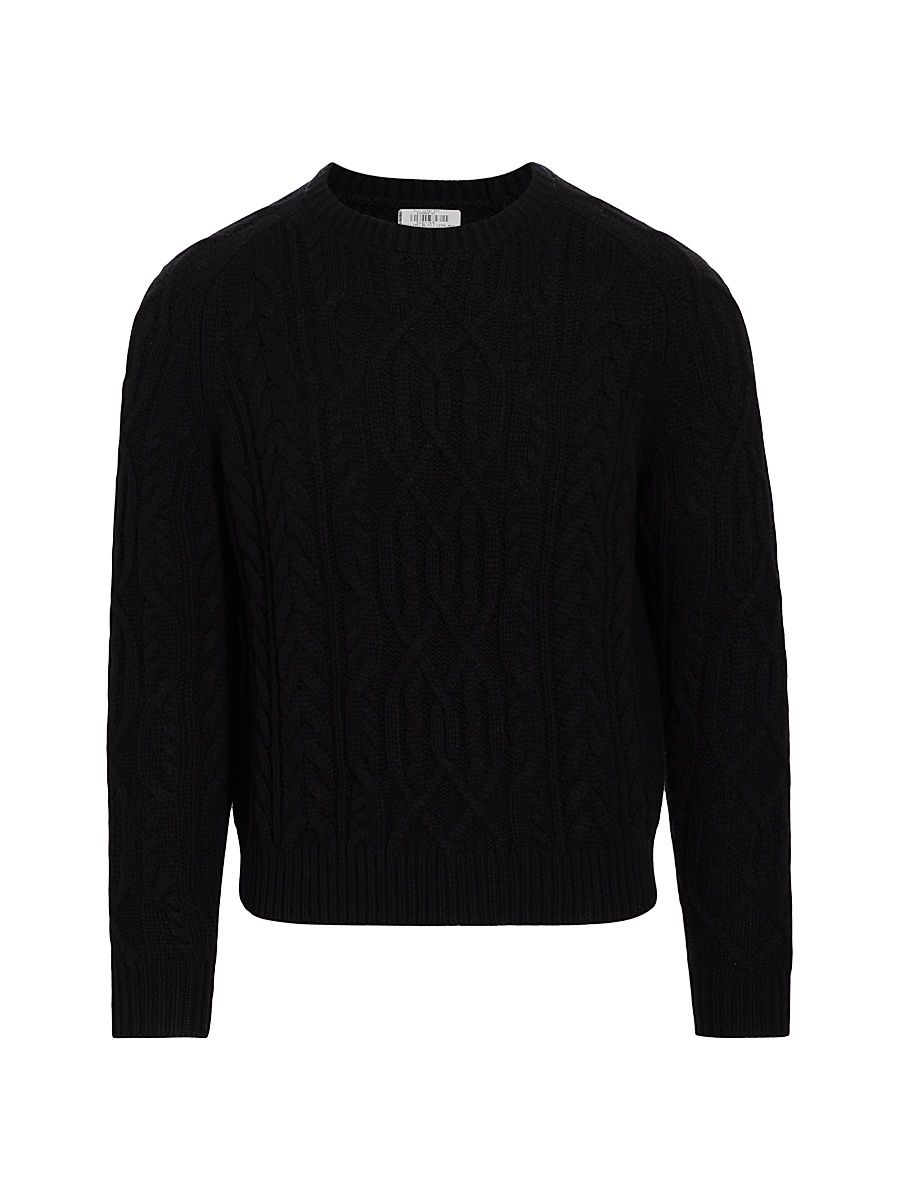 Men's Davide Cable-Knit Sweater - Black - Size Large