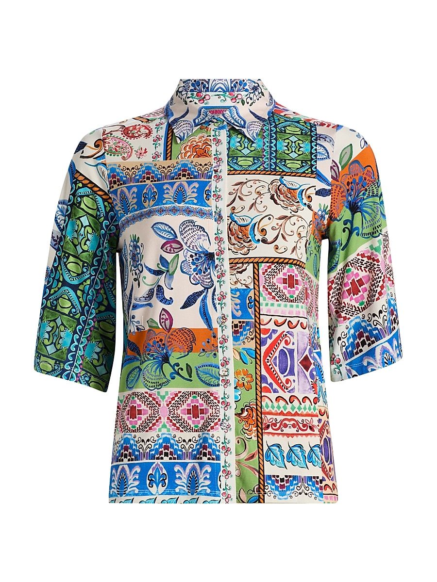 Women's The Janie Printed Shirt - Armeria Mix - Size XXL