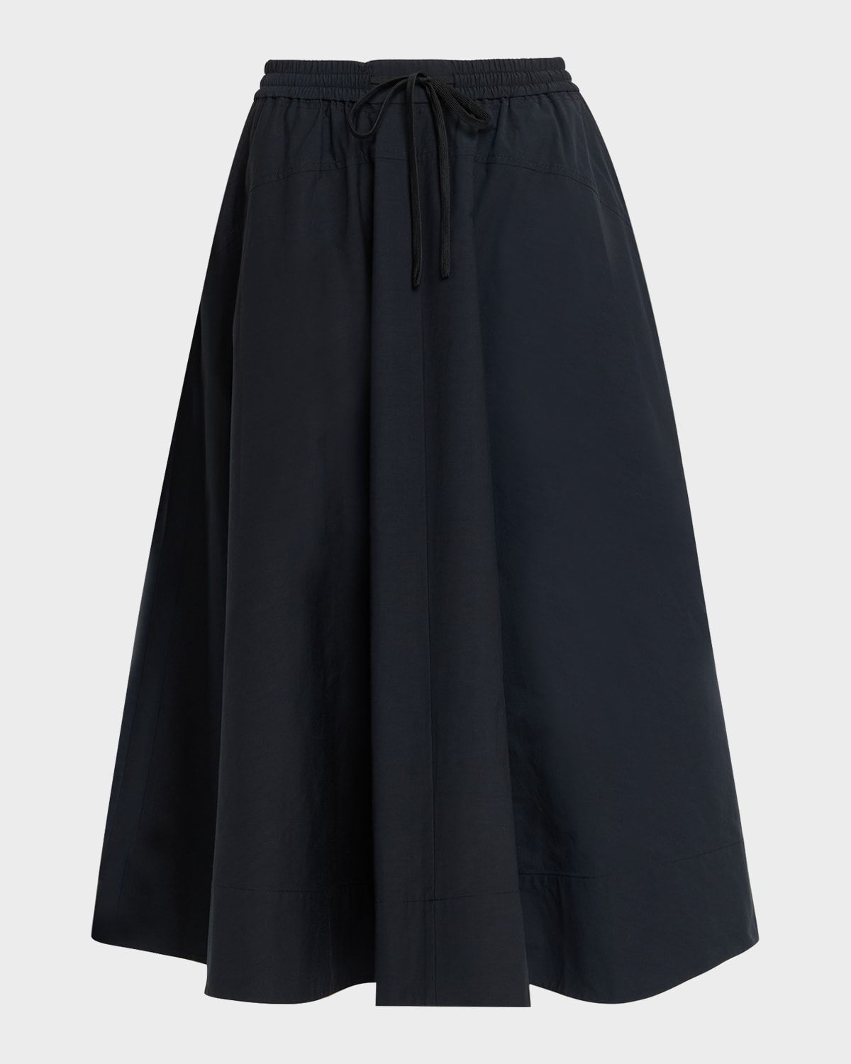Remy Drawstring Technical Cotton Midi Skirt