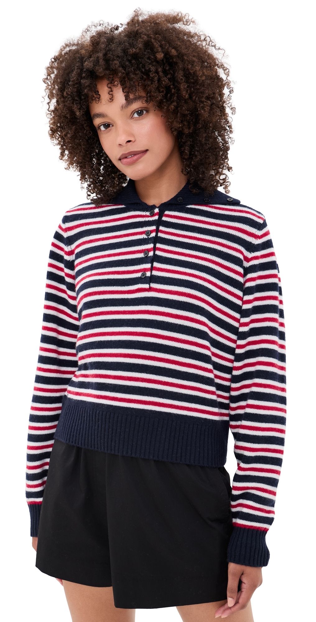 Rowing Blazers Wide Collar Polo Sweater Multi-Color L