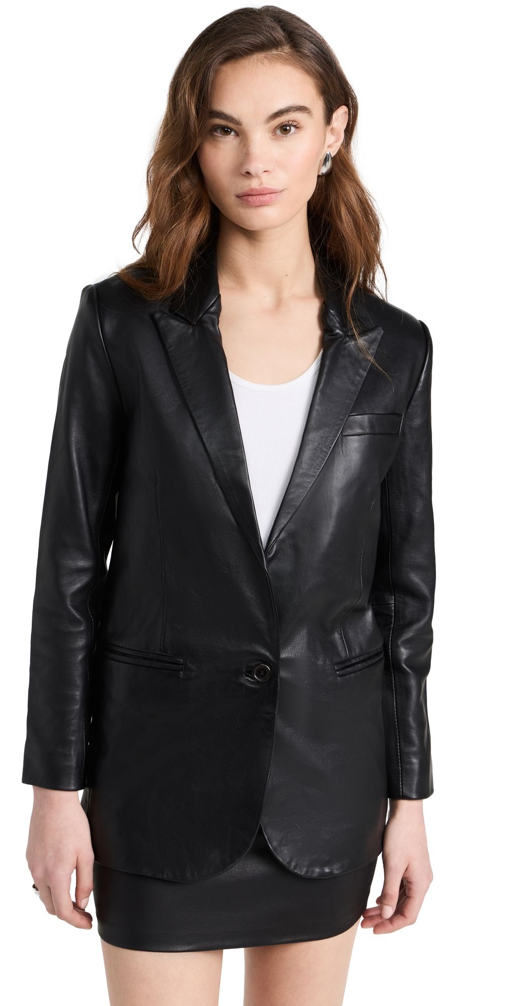 SPRWMN Leather Blazer Black L