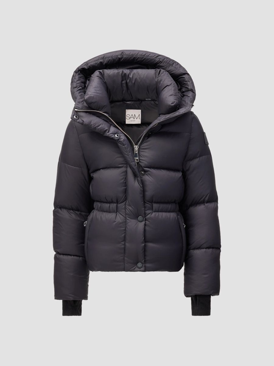 SAM. Girl's Girl's Kennedy Hooded Puffer Jacket - Matte Black - Size 8