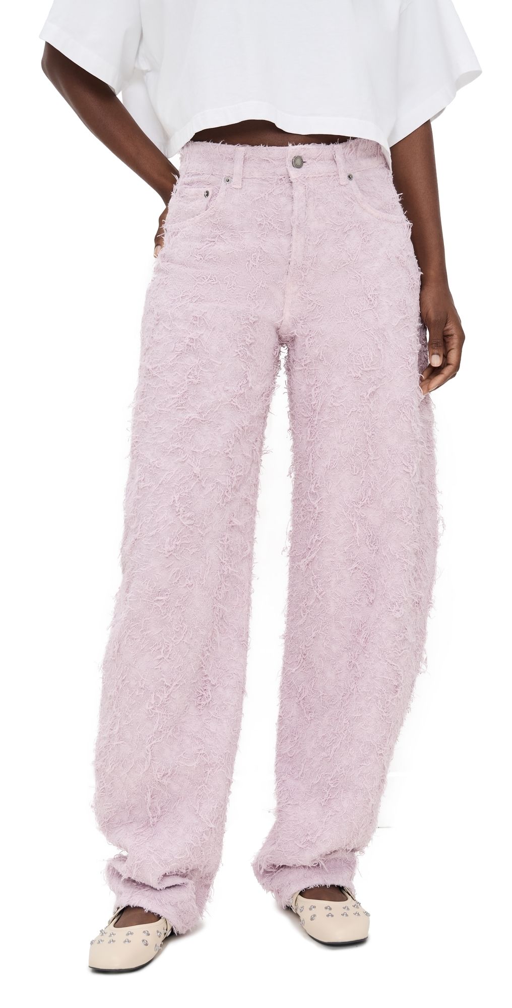 HAIKURE Bibi Faux Fur Denim Jeans Primrose 23