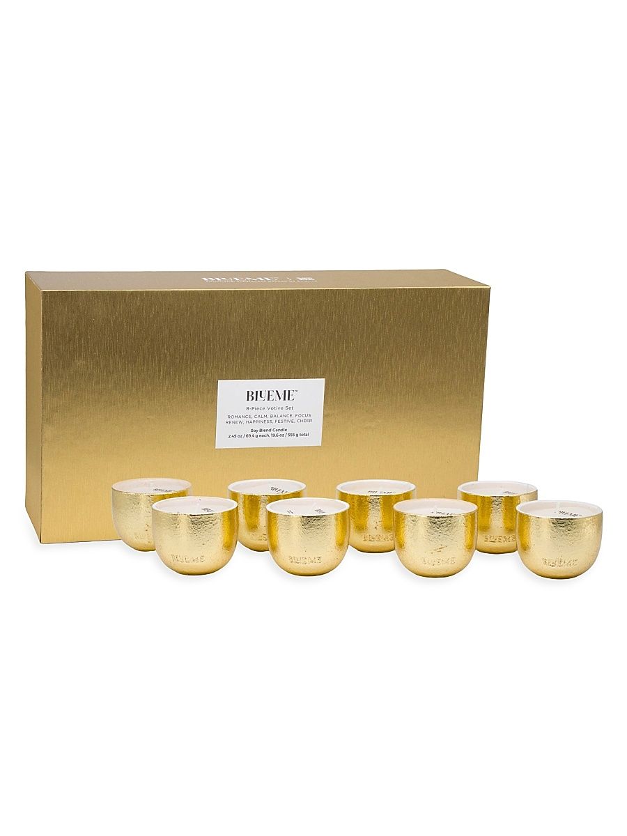 Gold Holiday 8-Piece Votive Candle Set