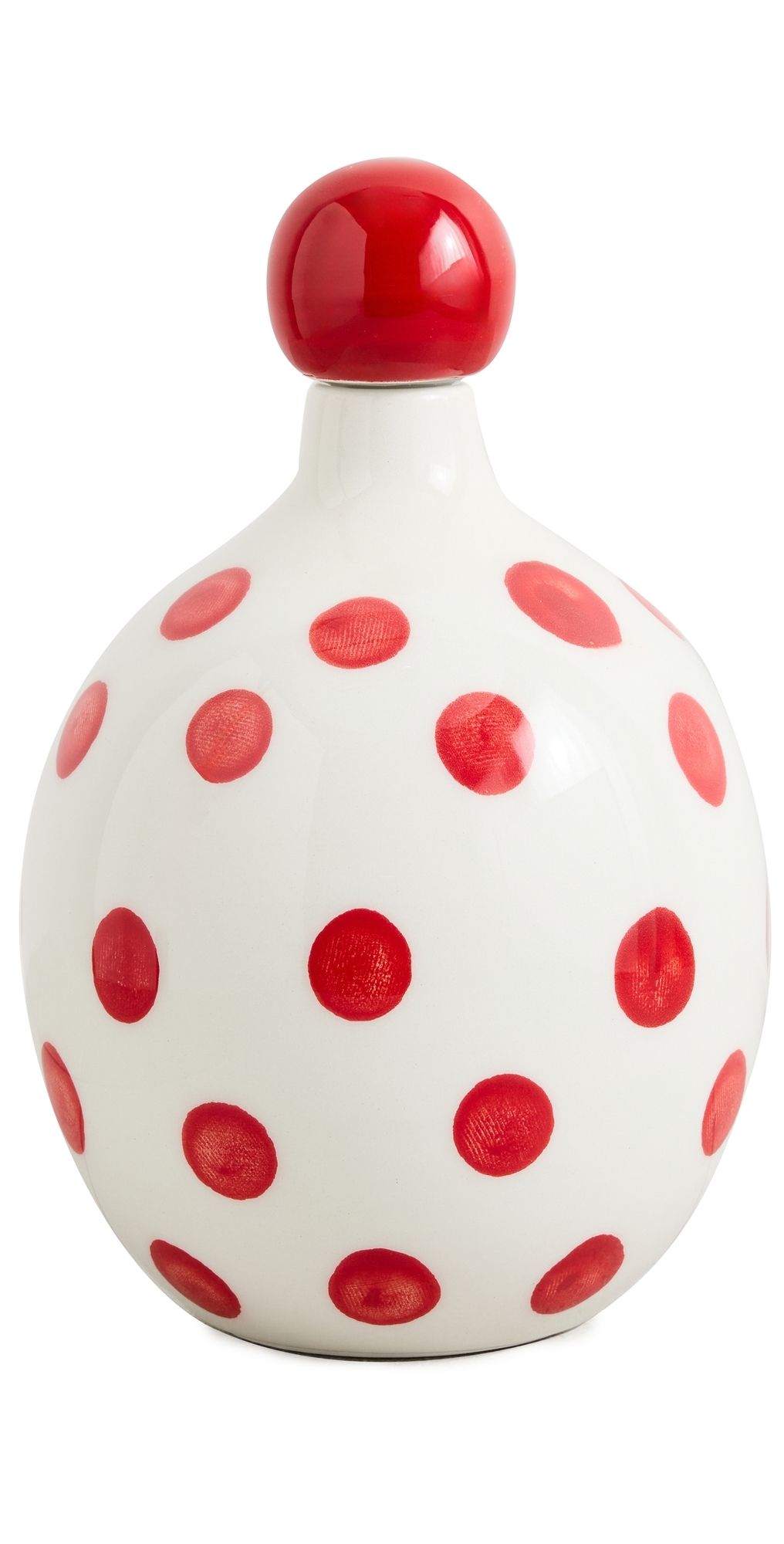 Zafferano Lido Ceramic Bottle Red Polka Dot One Size
